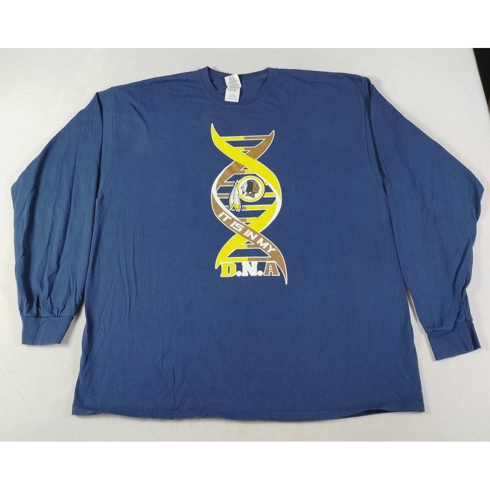 Washington Redskins Shirt Mens 2XL Blue NFL Football Gildan Long Sleeve Graphic